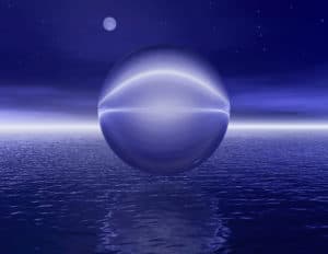 Surrealistic bubble by night